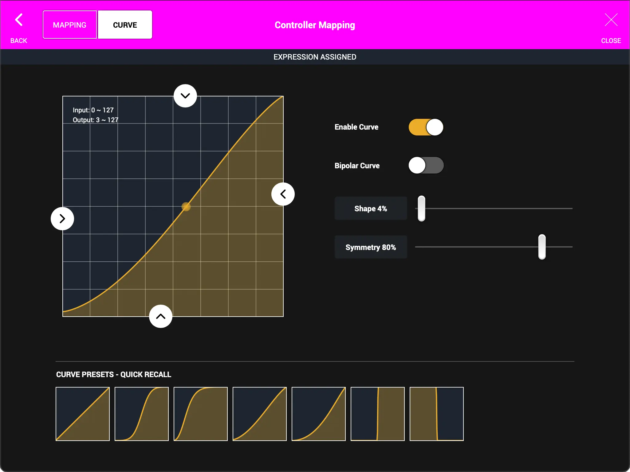 MIDI Mapping - Curve